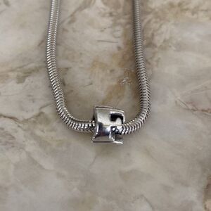 925 Sterling Silver Init”F” Charm Bead